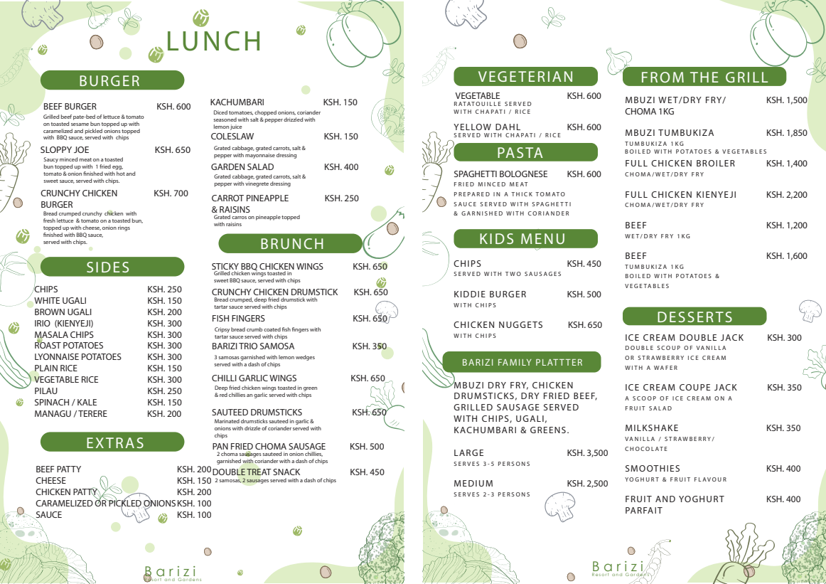 Barizi Menu - Snacks & Beverages